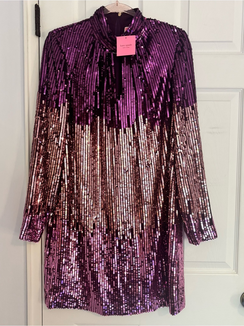 kate spade Purple, Rose Gold, and Pink Sequin Midi Dress